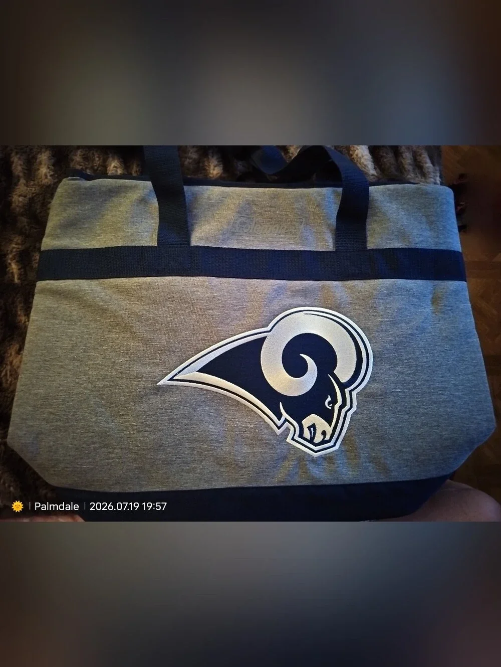 Grey Los Angeles Rams Logo Tote Bag by Coleman